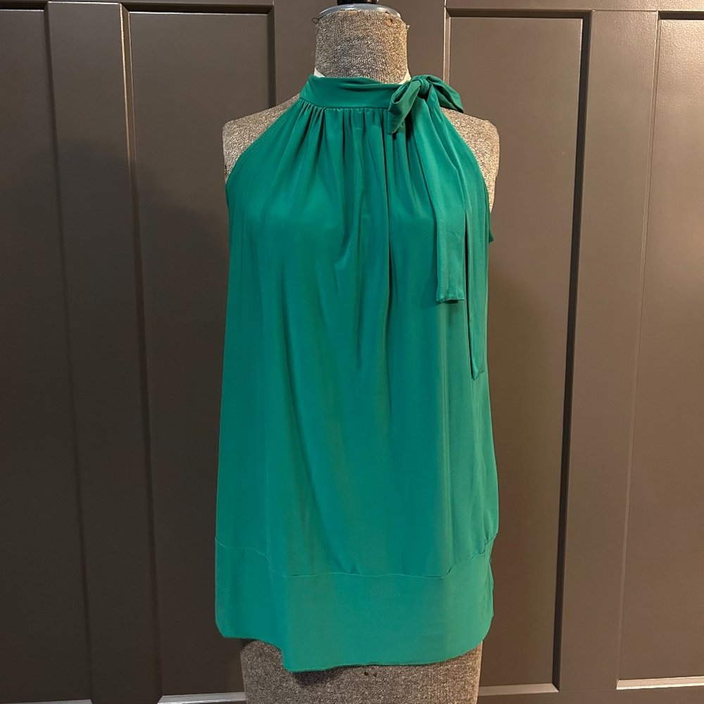 KRISP Green Ruffle Halter Tank Top - Picture 1 of 4